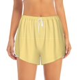thumbnail image 4 of Lsque Yellow Gingham Printed Women's Running Shorts with Liner Pockets,Elastic Quick Dry Workout Athletic Gym Yoga Shorts,Womens High Waist Shorts-X-Large, 4 of 9