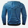 thumbnail image 5 of XIAONU Mens Hoodies Trendy Striped Print Drawstring Button Hoodie Loose Long-Sleeved Pullover Hooded Sweatshirt, 5 of 5