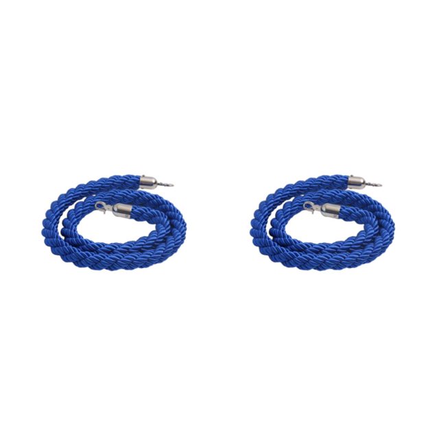 Bearachild Cuerda de barrera duradera de tela para control de multitudes confiable y de seguridad Cuerda de cola de control de multitudes azul azul W05-2 2Conjunto