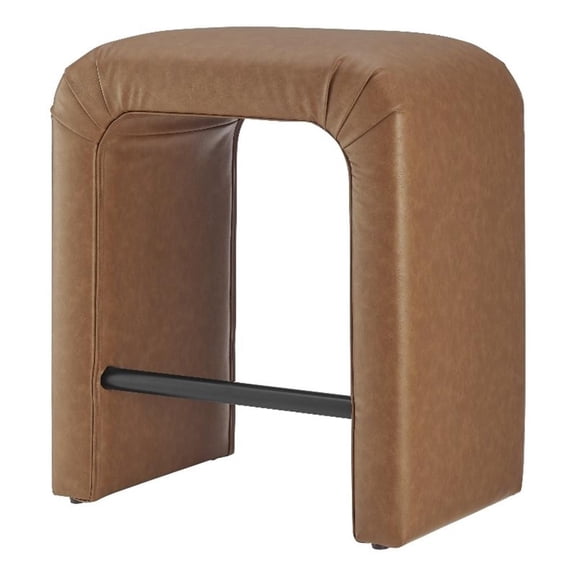 New Pacific Direct Jovanka Faux Leather Counter Stool in Vintage Cider