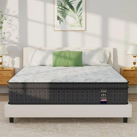 KOW Mattress 14 inch Full Size Memory Foam Hybrid Mattress in a Box Plush