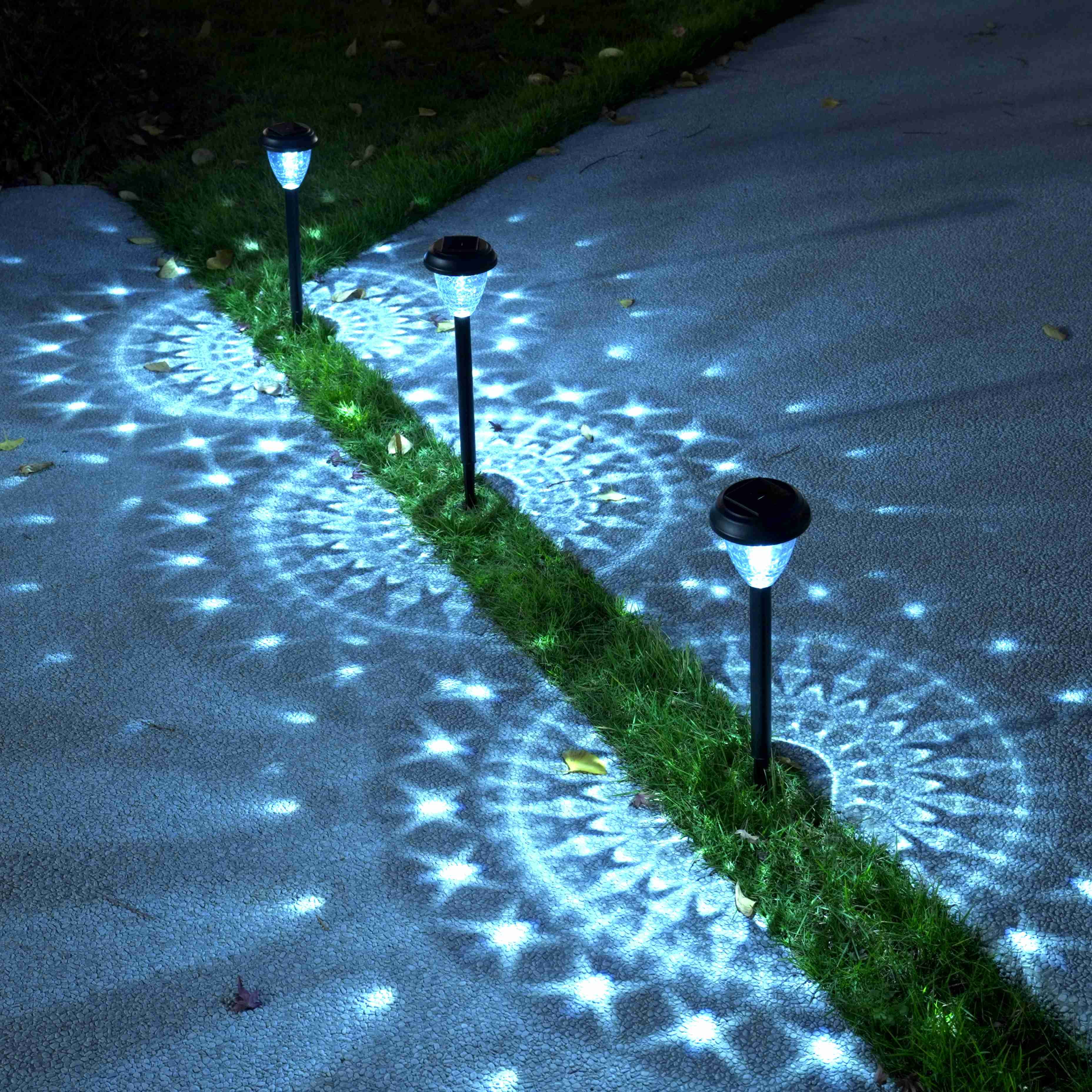 10 Pack Solar Lights for Outside Pathway Walkway Driveway Garden Yard Solar Powered Lights Outdoor Waterproof. (Black, Cool White)