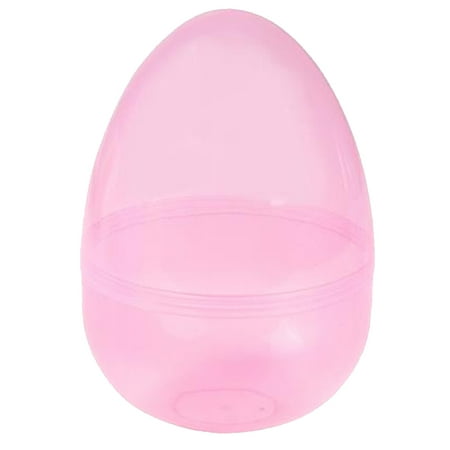 Jumbo 8-Inch Transparent Pink Glitter Easter Egg - The Perfect Size For Holding Toys, Candy Bars, And Stuffed Animals - Easy To Open, Tough To Break - Great As Party Favors And Easter Basket Stuffers