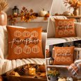 thumbnail image 7 of Fall Pumpkin Pillow Covers, Thanksgiving Decorative Pillow Case with Hidden Zipper Polyester Fabric, Autumn Harvest Home Decor for Sofa Couch Bed Bedroom, 17.7 x 17.7 Inch, 7 of 7