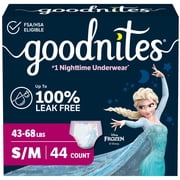 Goodnites Girls Nighttime Bedwetting Underwear, S/M (43-68 lbs), 44 Count (Select for More)