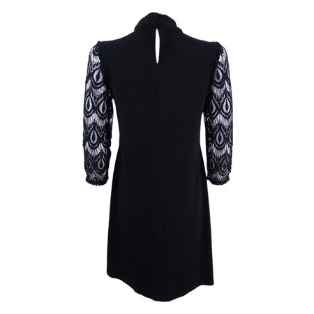 lace up black mini dress Tayna Black Lace Mesh Mini Dress - US 12
