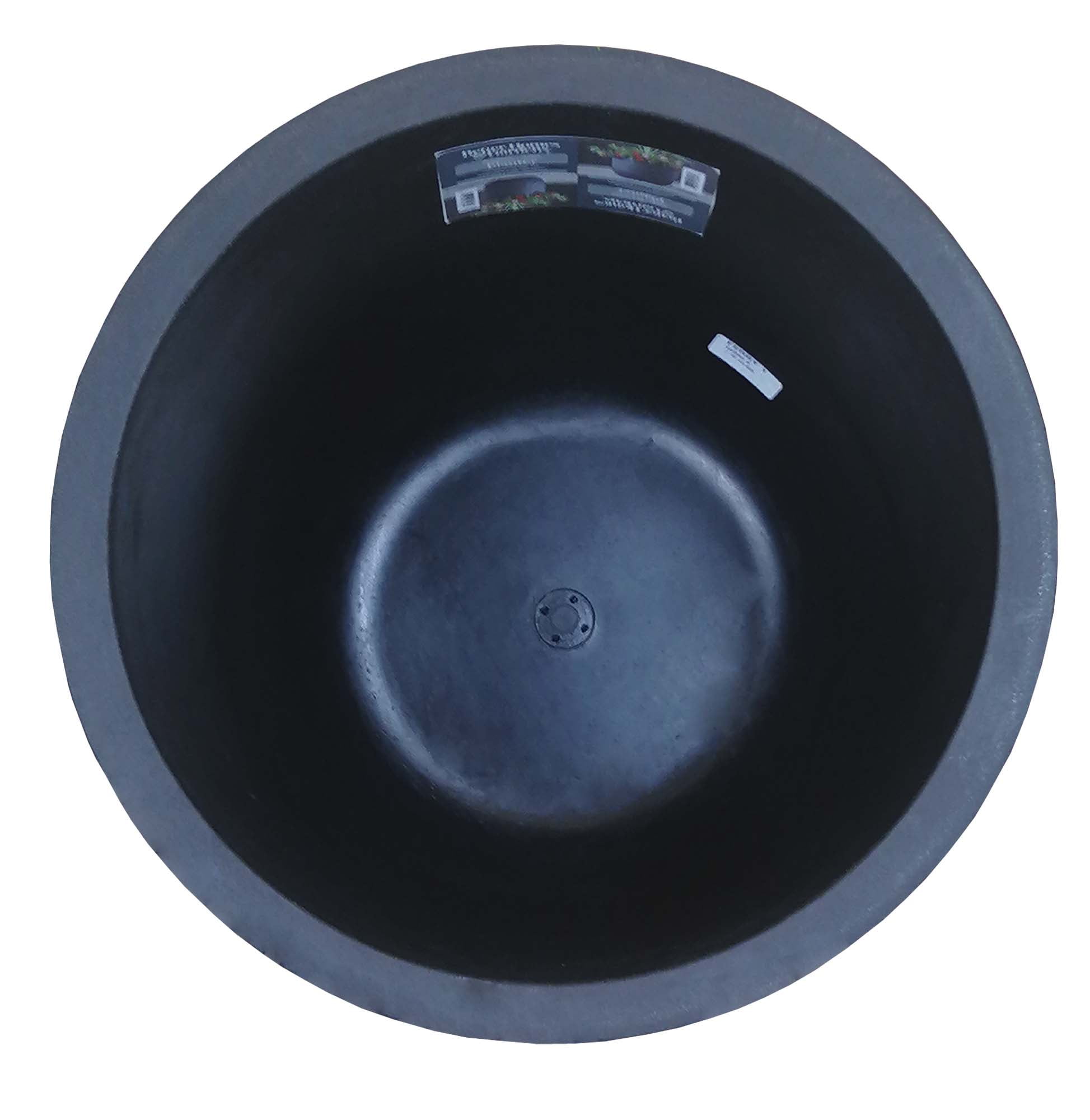 Better Homes & Gardens Mosswood 14-inch Fluted Resin Round Planter, Matte Black