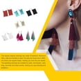 thumbnail image 4 of Linyer Square Sequins Earrings Exaggerated Eardrops Sparkling Tassel Drops Reusable Ears Decorations Multi-color Fashion Jewelry Black, 4 of 6