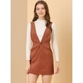 thumbnail image 3 of Falda con tirantes Allegra K Pana Rojo ladrillo M, 3 of 6