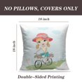 thumbnail image 2 of LALILO Throw Pillow Covers Little Cute Girl With Bicycle Girl Cute Paris Cushion Cover 18" x 18", 2 Pack, 2 of 6