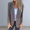 thumbnail image 4 of Women Suit Coat Lapel Long Sleeve Single-Breasted Suit Jacket Solid Color Loose Fit Casual Business Outwear, 4 of 8