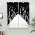 thumbnail image 2 of Swag Valance Curtains for Windows, Black Octopus Coastal Light Filtering Kitchen Curtains with Rod Pocket, Nautical Ocean Modern Abstract Art Window Treatment Valances for Living Room, 36x63 - 2 PCS, 2 of 9