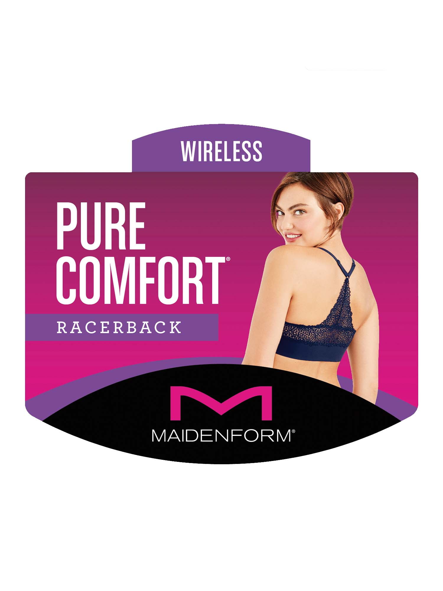 Maidenform Bra M Lace Racerback Pullover Wireless SmoothTec ComfortFlex Fit  Women's 