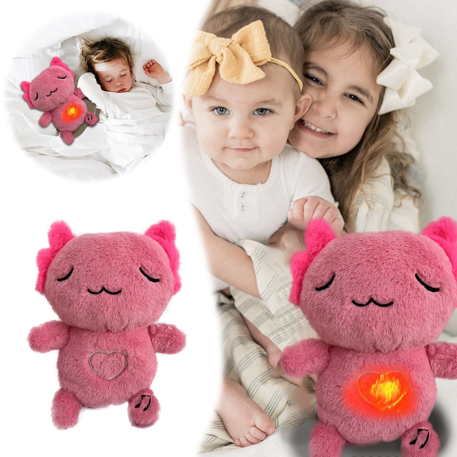 Breathing Light Soothing Sleep Moon Love Breathing Cute Plush Toy Music ...