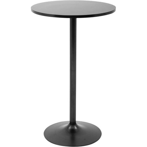 NNYYS Santina, Single Round Cocktail Bar, Pub, and Bistro High Top Table with Black Top and Base for Home and Kitchen Dining