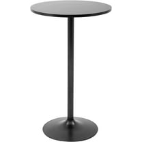 NNYYS Santina, Single Round Cocktail Bar, Pub, and Bistro High Top Table with Black Top and Base for Home and Kitchen Dining