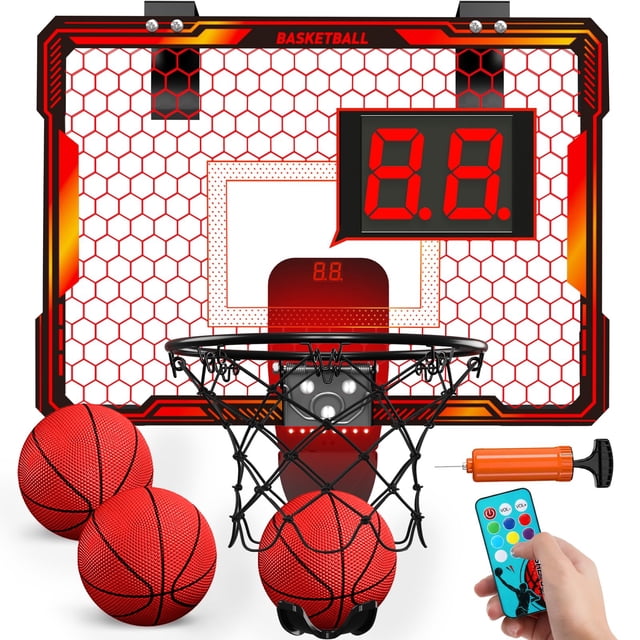 Canasta de baloncesto interior HYES Mini con iluminación LED y marcador
