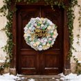 thumbnail image 6 of 15.74 Inch Christmas Wreath for Front Door, Xmas Home Wall Windows Outdoor, Farmhouse Xmas Wreath Decorated with Berries, Artificial Flowers and Hanging Balls Colorful Ornaments, 6 of 6