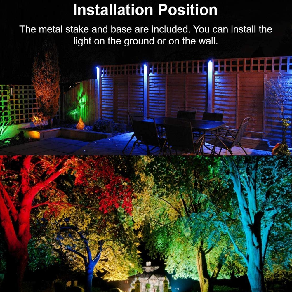 10W RGB ground light colorful remote control flood light landscape spotlight lawn light