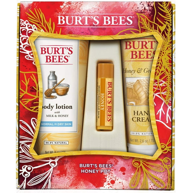 Set de regalo Burt's Bees Honey Pot con loción, crema de manos y bálsamo labial