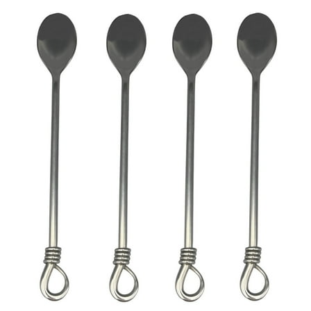 Gourmet Settings Twist 18/10 Stainless Steel Iced Beverage Spoon (Set of Four)