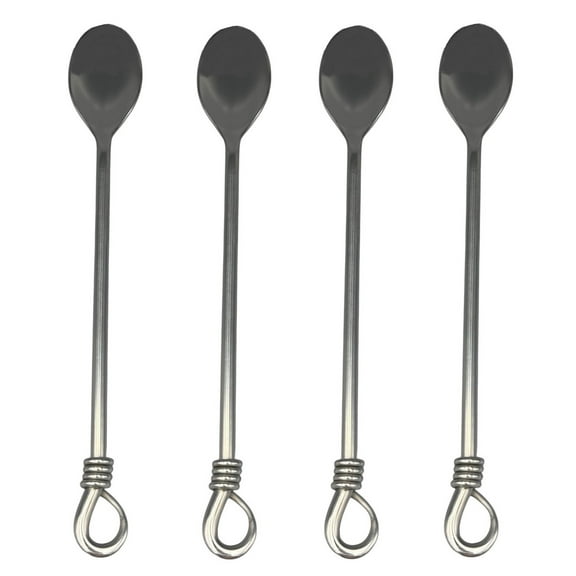 Gourmet Settings Twist 18/10 Stainless Steel Iced Beverage Spoon (Set of Four)