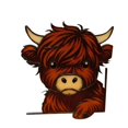 thumbnail image 2 of 3 Peeping Highland Cow Window Corner Decorations, Easy-To-Install Farm Animal Christmas Ornaments With Cute Peeking Highland Cow Design, Home Party Farmhouse And Festive Holiday, 2 of 6