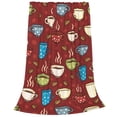 thumbnail image 2 of Bingfone Coffee Cups Print Flannel Fleece Blanket Throw Blanket For Bed,Sofa,Couch,Travel,Camping(60"X50"), 2 of 9