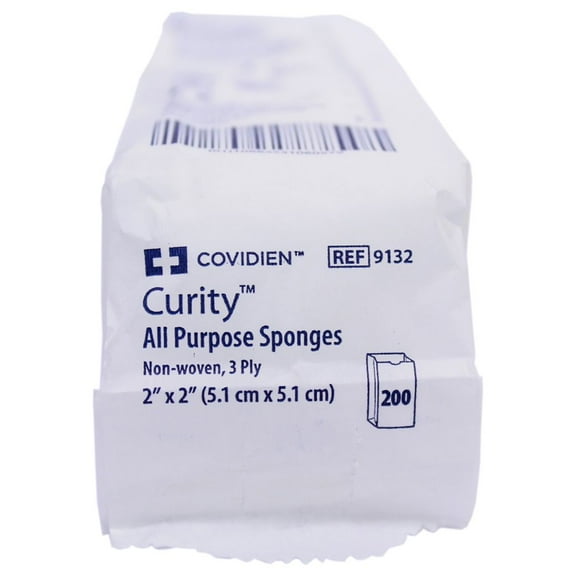 Curity Non-Woven Sponge Polyester / Rayon, 3-Ply, 2 X 2 Inch, Square, NonSterile, Pack of 200