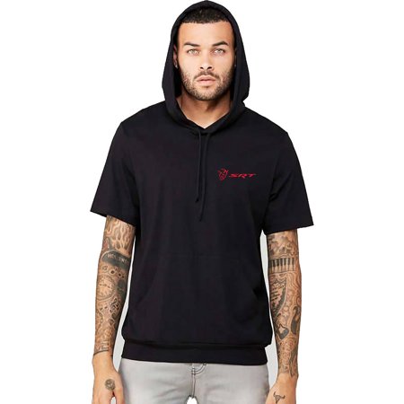 Doggie Sweatshirt - Men's Dodge SRT Deamon Chest Black Short Sleeve Hoodie T-Shirt X-Large Black