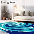 thumbnail image 2 of ODIKA 5'x7' Machine Washable Non-Slip Area Rug, Wind Dancer Abstract Surf with Dynamic Waterform Details High Traffic Rug, Blue, 717438, 2 of 7
