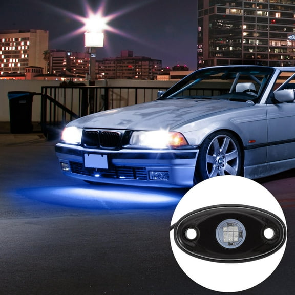 MLINS 4pcs Rocks Light Waterproof Auto Led Light Under Car Led Light Truck Accessories