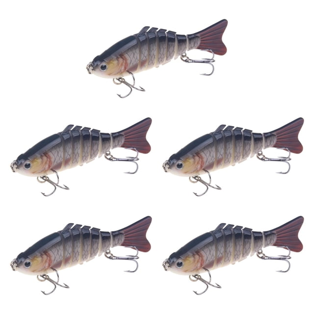 5 piezas Señora de pesca Swimbaits Realista Crankbaits de hundimiento Cebos duros para los regalos de salmón de walleye para hombres