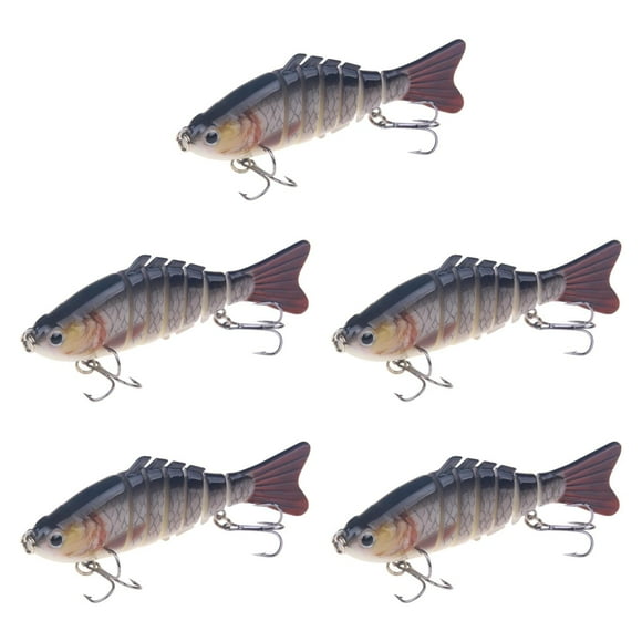 5 piezas Señora de pesca Swimbaits Realista Crankbaits de hundimiento Cebos duros para los regalos de salmón de walleye para hombres