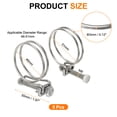 thumbnail image 2 of Uxcell 5 Pcs Abrazaderas de Manguera de Doble Alambre 46-51 mm Acero Inoxidable 201, 2 of 6