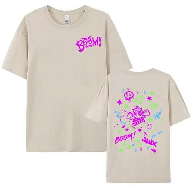 Jinx T-shirt Imprimé Singe Arcane, Manches Courtes, Coton, Décontracté, Graphique, Grunge