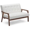 thumbnail image 1 of Allora Faux Leather Tufted Loveseat in White, 1 of 7