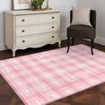 thumbnail image 3 of Area Rugs 2.7'x5', Pink Plaid Carpet for Living Room Bedroom Dining Room, Modern Art Checkered Farmhouse Throw Kitchen Rugs Non Slip Washable Rectangle Indoor Outdoor Rugs, 3 of 8