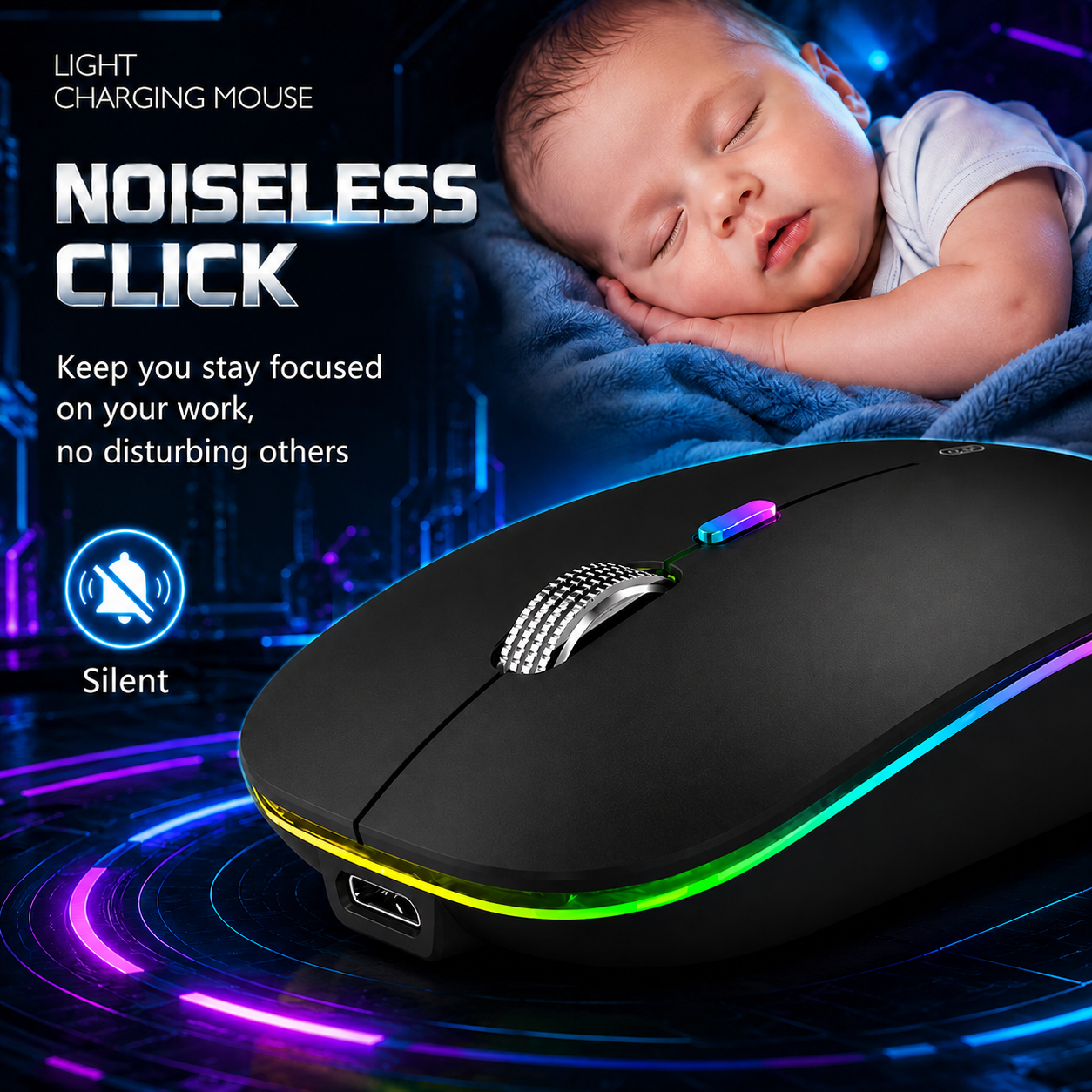 VerdeVida Wireless Bluetooth Mouse, Rechargeable, Silent photo 5