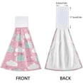 thumbnail image 4 of SKYSONIC 2 Pcs Hanging Hand Towels, Soft Absorbent Pink Cloud Polka Dots Towel for Kitchen Bathroom, 12"x17", 4 of 7