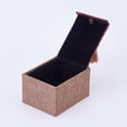 thumbnail image 3 of 10pc Wooden Bracelet Boxes with Linen and Nylon Cord Tassel Rectangle FireBrick and Rosy Brown 12.2x9.6x7.2cm, 3 of 4
