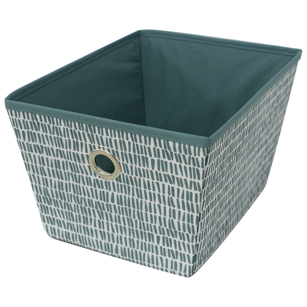 Mainstays Large Storage Bins (10" x 13" x 7.5"), Set of 4, Dash Aqua