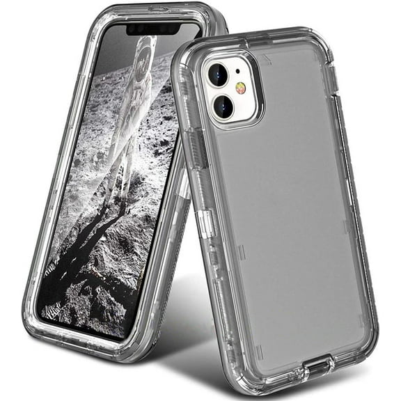 Case Compatible with iPhone 11 11 Pro 11 Pro Max Use Anti Shock 3 in 1 360 Full Body (Black, iPhone 11)