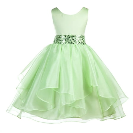 

Ekidsbridal Asymmetric Ruffled Organza Sequin Flower Girl Dress Weddings Easter Special Occasions Pageant Toddler Birthday Party Holiday Bridal Baptism Junior Bridesmaid Communion 012s