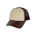 thumbnail image 1 of Mens Adjustable Trucker Hat Straw Brown With Clear Visor Bill, 1 of 2