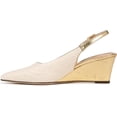 thumbnail image 3 of Franco Sarto Women's Tessa Pointed Toe Slingback Wedge Pump Ivory White Raffia 10M, 3 of 5