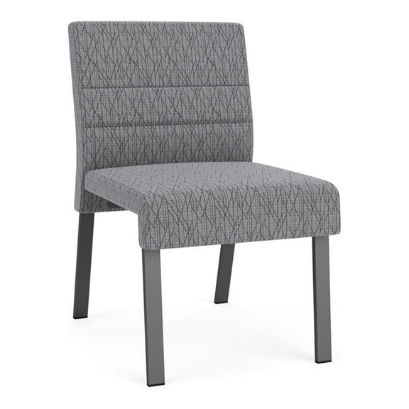 Waterfall Reception Waiting Armless Guest Chair / Charcoal Steel / Gray