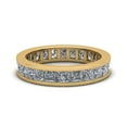 thumbnail image 2 of Natural 2.70Ct Princess Cut Diamond Classic Channel Set Women's Anniversary Wedding Eternity Band Ring Solid 10k Yellow Gold I SI2, 2 of 3