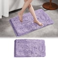 thumbnail image 2 of Eqslft Lavender Shaggy Bathroom Bath Mat, Soft Plush Microfiber Floor Rug, Non- Absorbent Shower Mat for Bathroom, Tub & Bedroom, 2 of 6