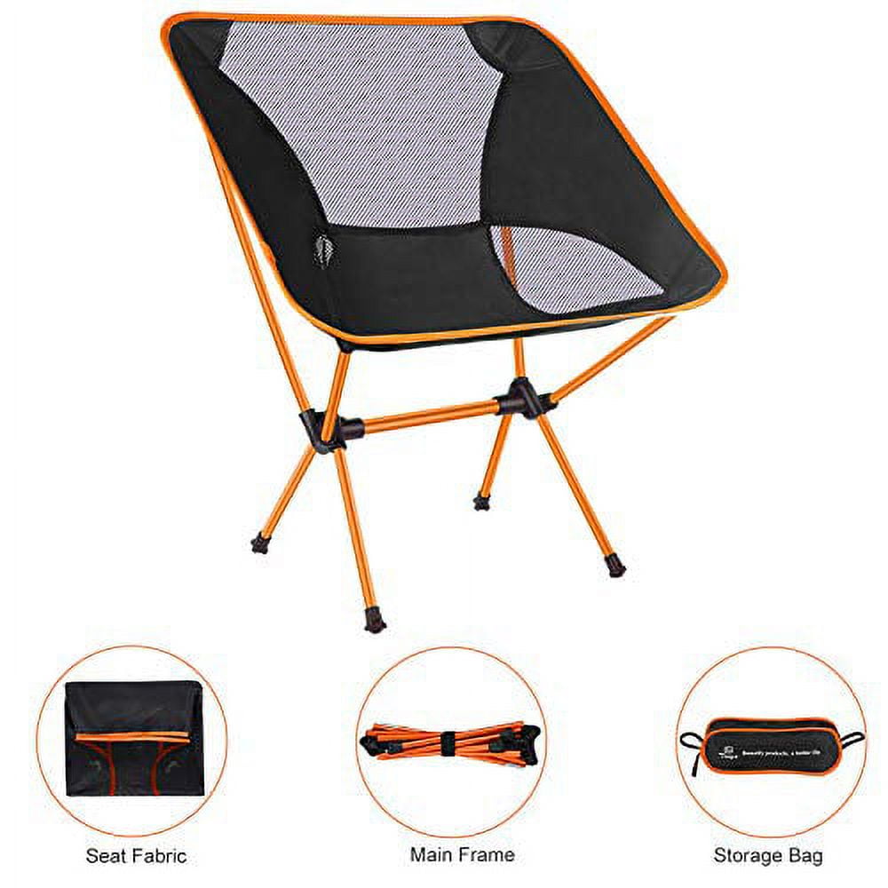 Ultralight Camping Chair - Folding, Compact, Lightweight & Portable.  Comfortable Design. Best For RV, Outdoor Hiking, Fishing, Hunting,  Kayaking, Backpacking, F…